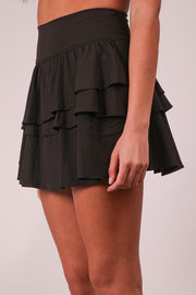 Black Ruffled Athletic Skirt with shorts