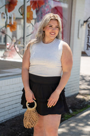 Black Ruffled Athletic Skirt with shorts
