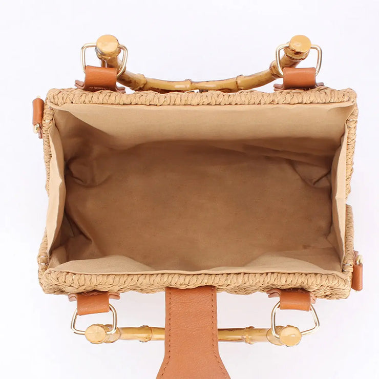 Beige Crossbody Woven Bag