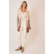 Waffle Knit Color Block Cardigan