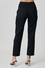 Black High Rise Cargo Jeans