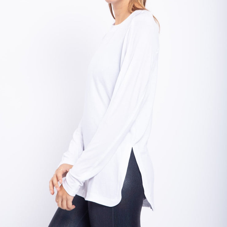 Side Slit Pullover White