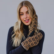 Camel and Black Patterned Mittens