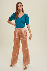 Teal Puff Sleeve Top