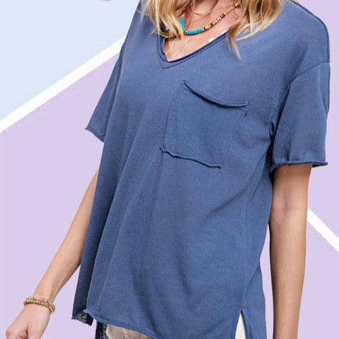 blue pocket tee
