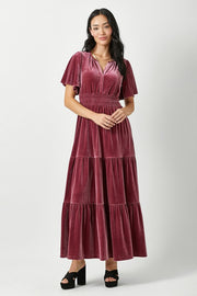 Raspberry velvet dress