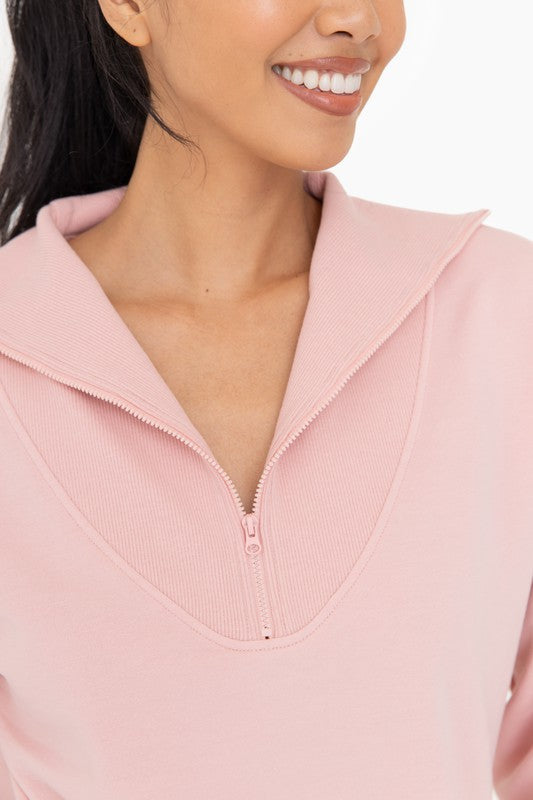 Rose Half Zip Fleece Pullover