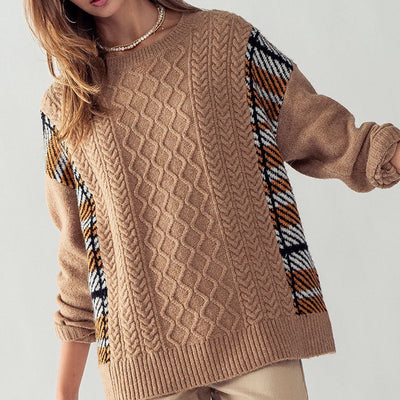 mocha pattern sweater-medium/large