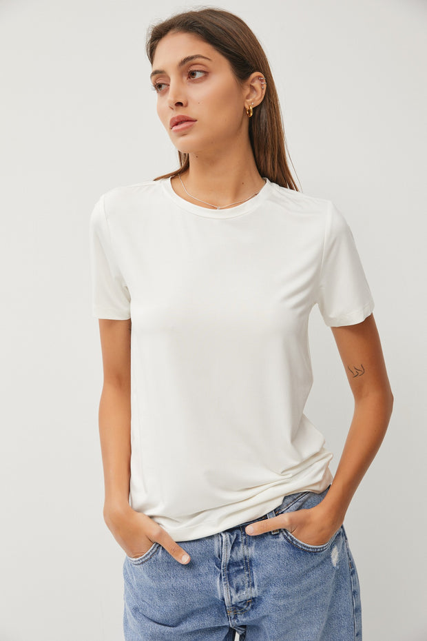 Off White Bamboo Tee - Small