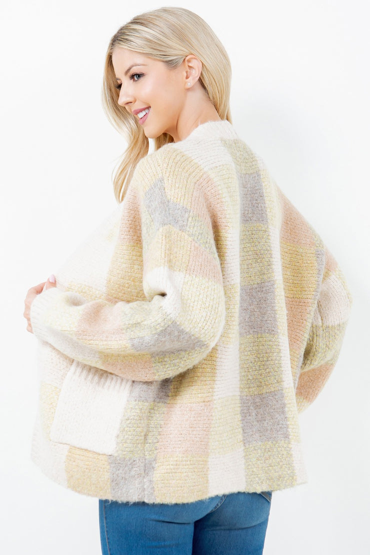 Taupe Patchwork Cardigan - M/L