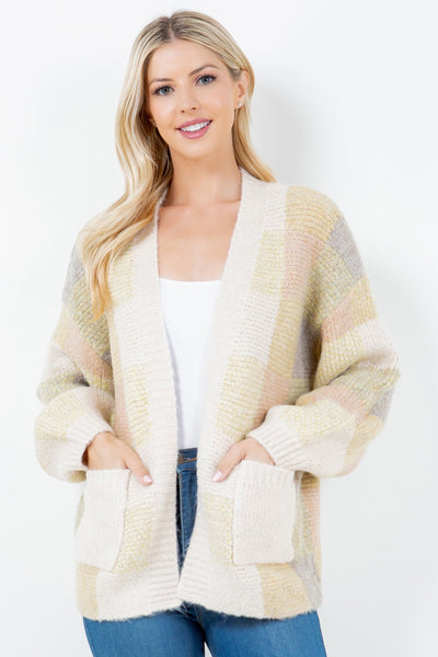 Taupe Patchwork Cardigan - M/L