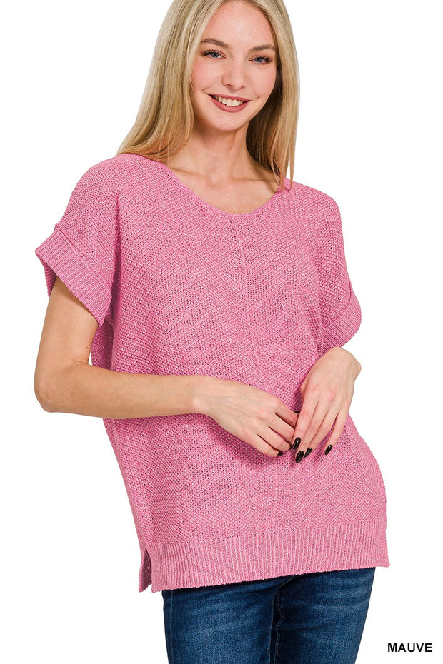 Mauve Center Seam Sweater- small