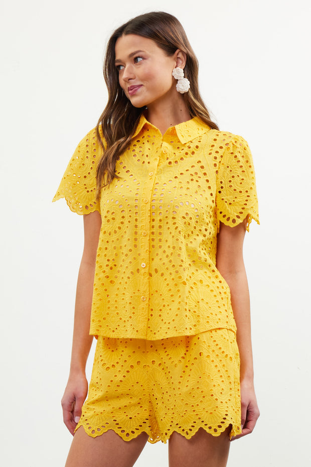 Sunflower Eyelet Lace Top