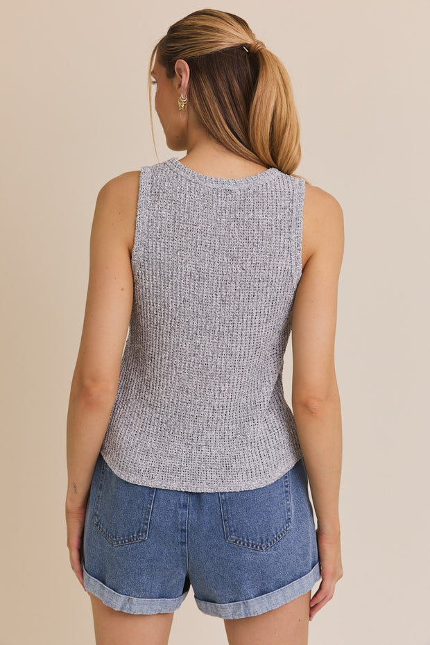 Grey Knit Tank Top - Large