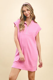 Pink Zip Up Dress