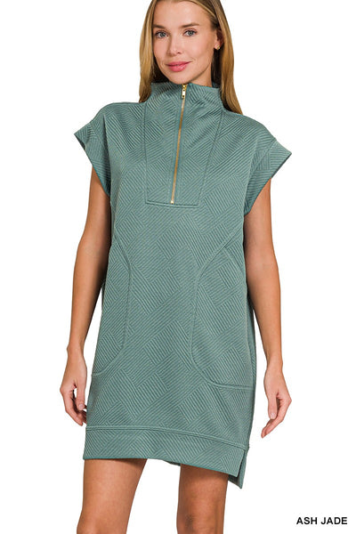 Ash Jade Textured Zip Up Dress