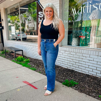 High Waisted Wide Leg Denim