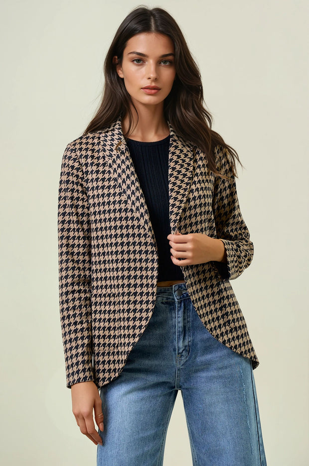 Houndstooth Blazer - Medium