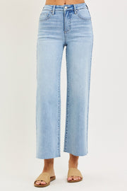 Light Wash High Rise Crop Jean