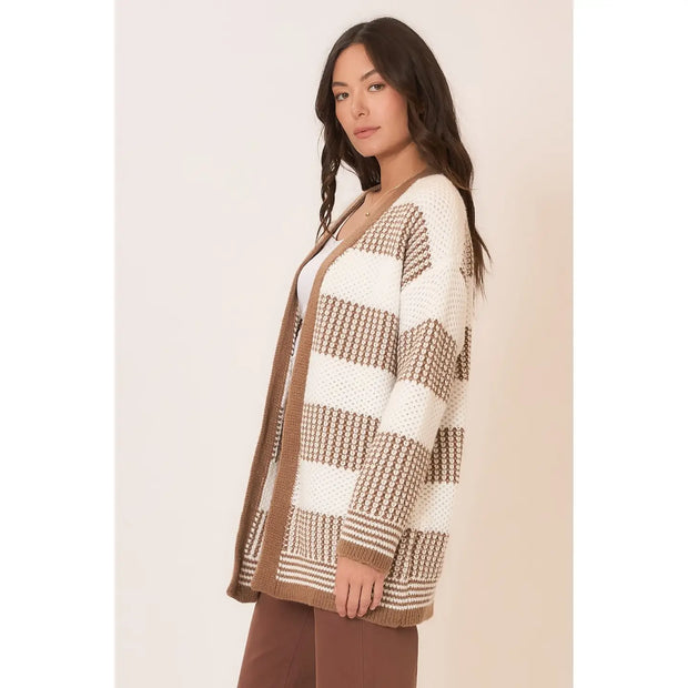 Mocha Striped Cardigan