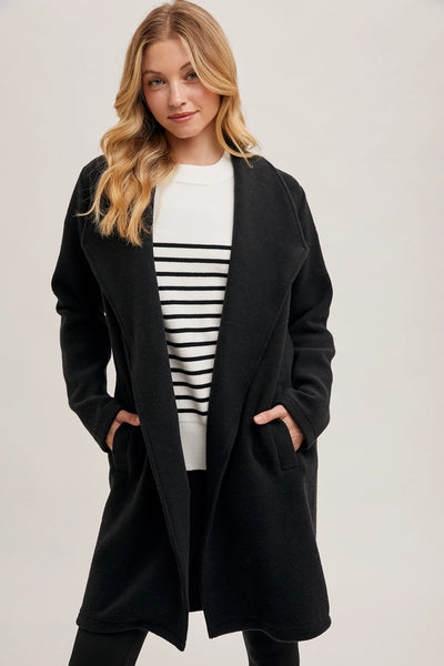Black Open Front Coat