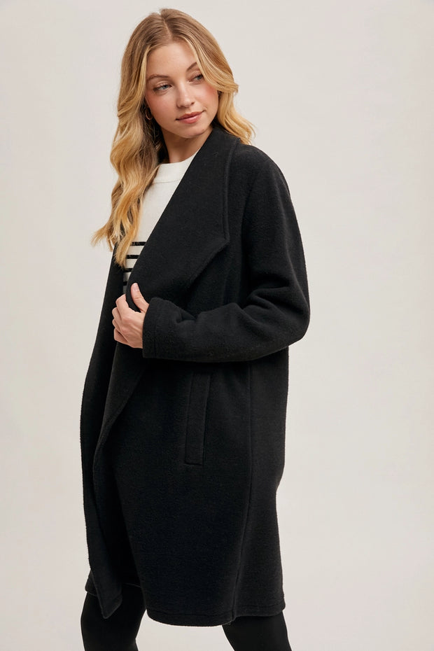 Black Open Front Coat