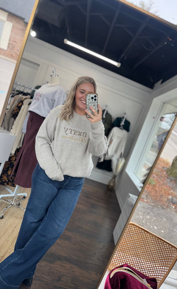 Heather Merry Christmas Sweatshirt - Large