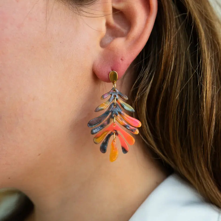 Colorful Palm Earrings