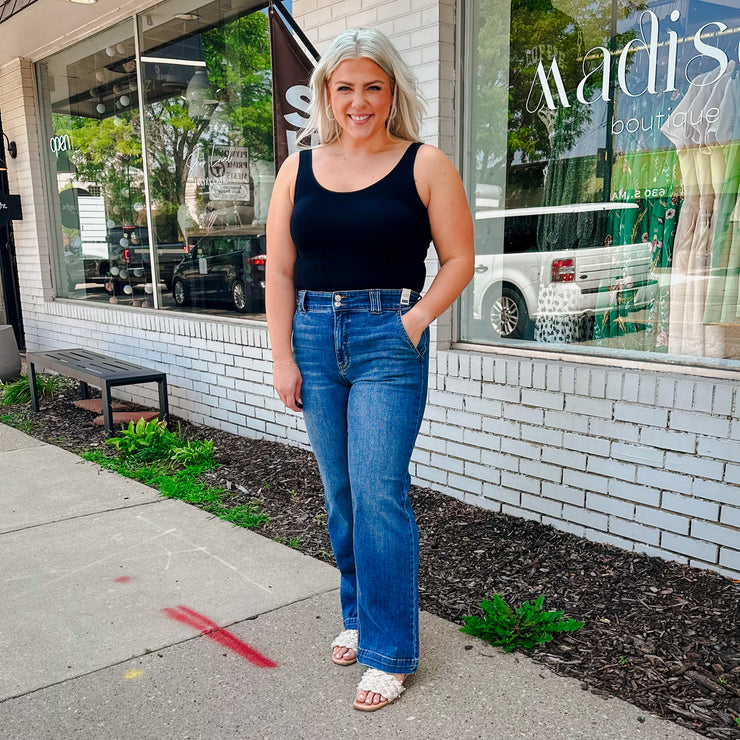 High Waisted Wide Leg Denim