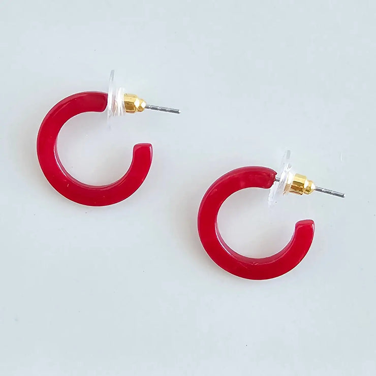 Scarlet Micro Hoops