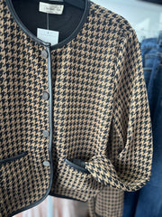 Houndstooth Button Cardigan