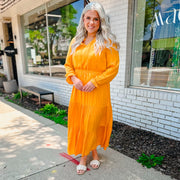 Marigold Long Sleeve Ruffle Tiered Maxi