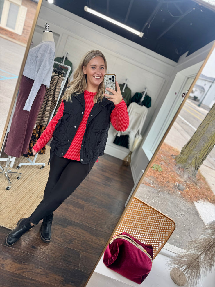Black Quilted Puffer Vest
