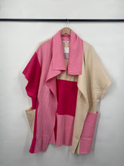 Pink color block cardigan- XL