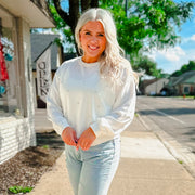 Crystal Embellishment Sweatshirt - White