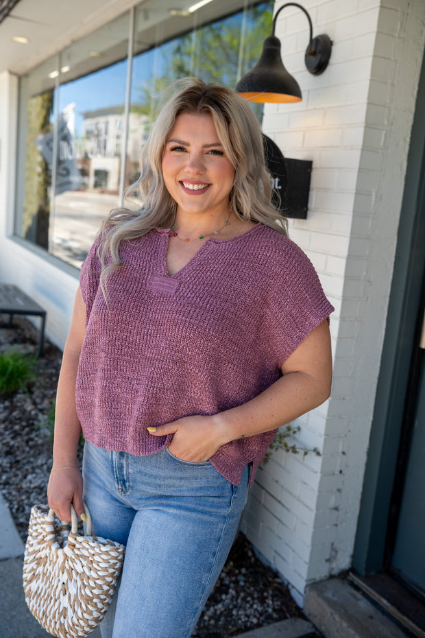 Rose Side Slit Pullover
