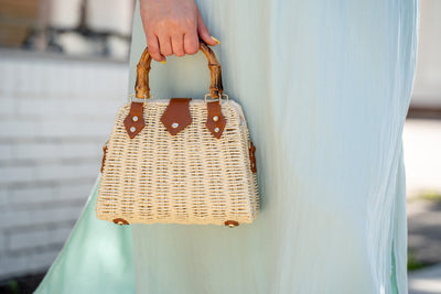 Beige Crossbody Woven Bag