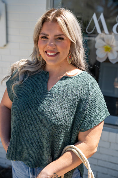 Sage Side Slit Pullover
