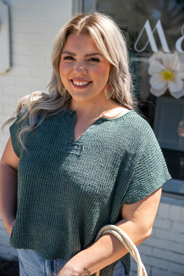 Sage Side Slit Pullover