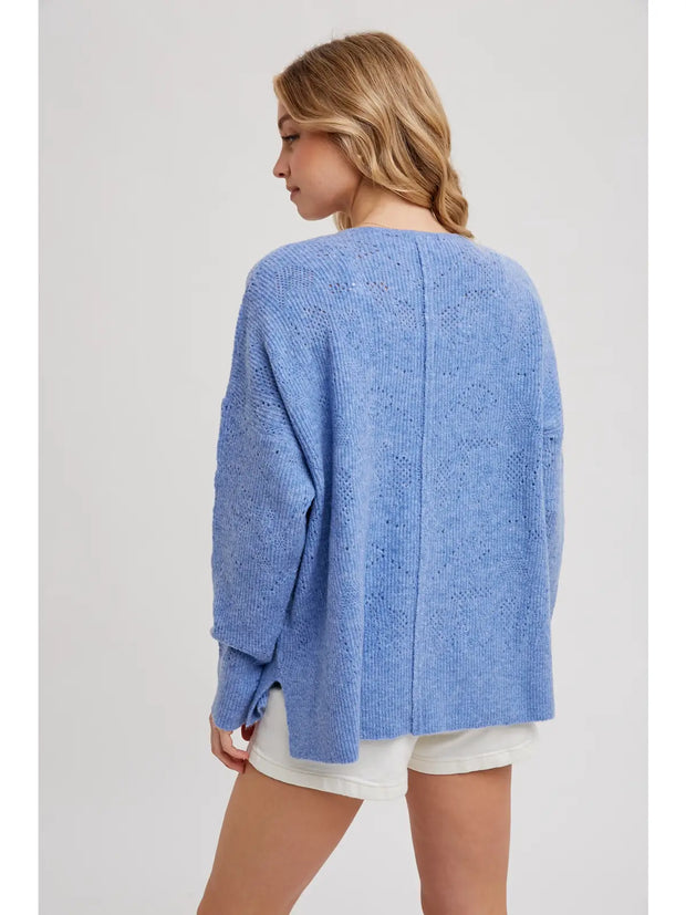 Blue V Neck Sweater