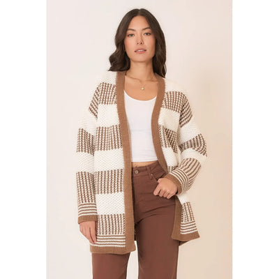 Mocha Striped Cardigan