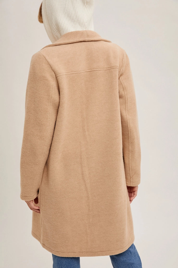 Beige Open Front Coat