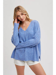 Blue V Neck Sweater