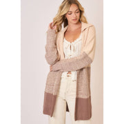 Waffle Knit Color Block Cardigan