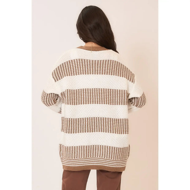 Mocha Striped Cardigan