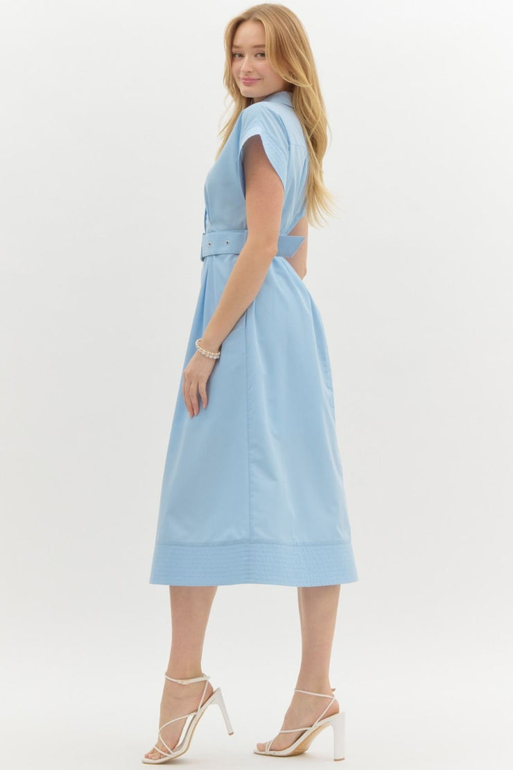 Light Blue Collared Dress