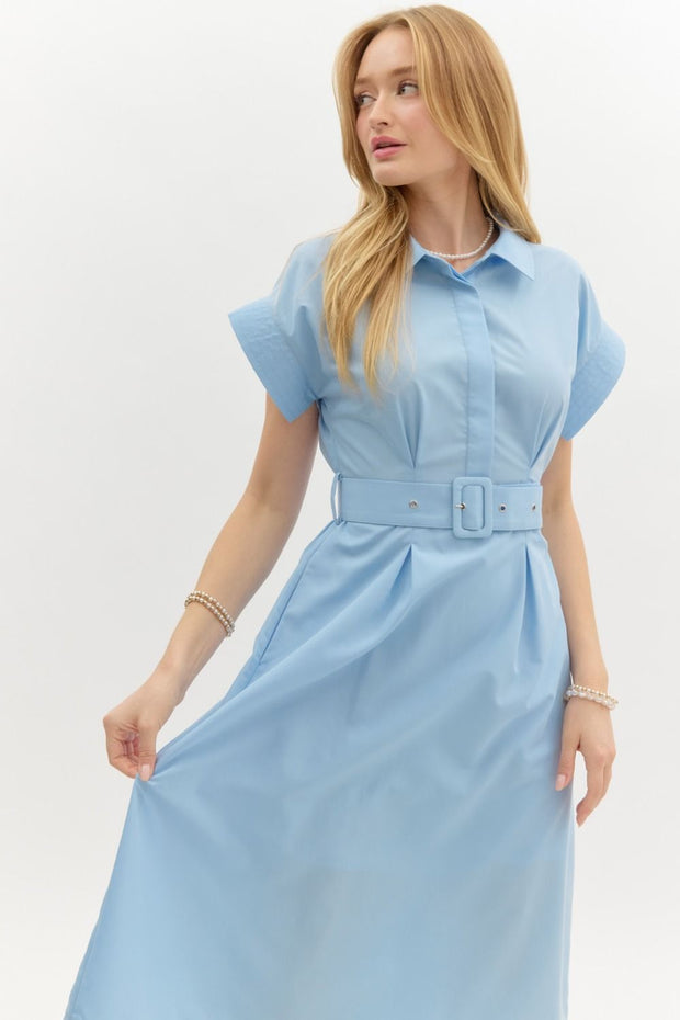 Light Blue Collared Dress