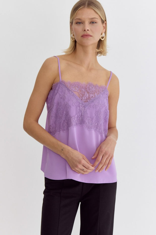 Lavender Lace Tank Top - Large