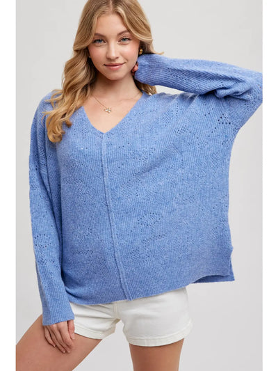 Blue V Neck Sweater