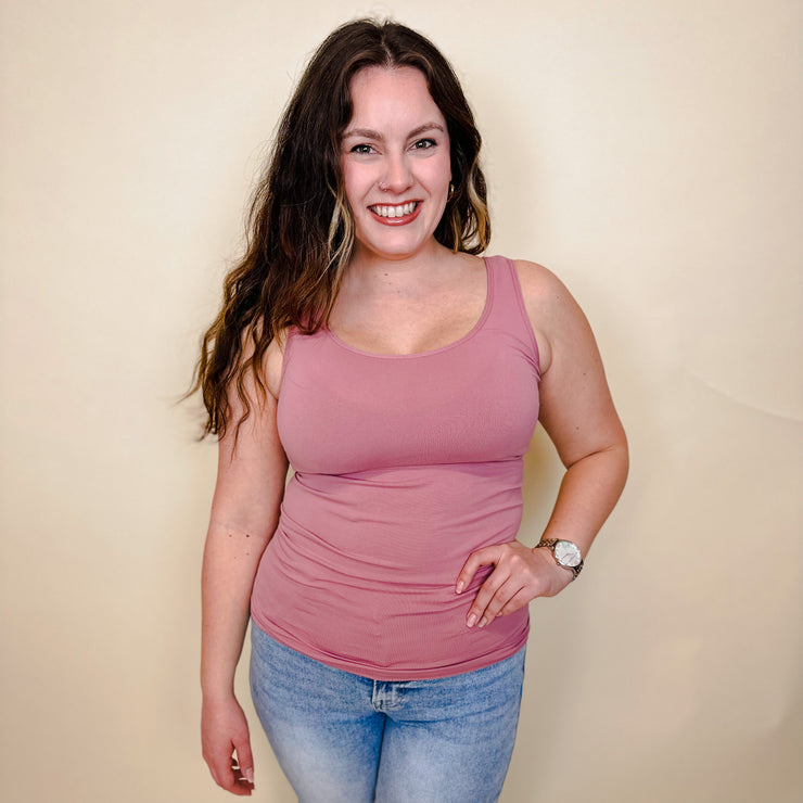 Reversible Seamless Tank Top - Dusty Rose